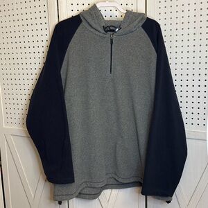 C&B Sport Croft & Barrow Gray Black Fleece Hoodie Pullover XXL